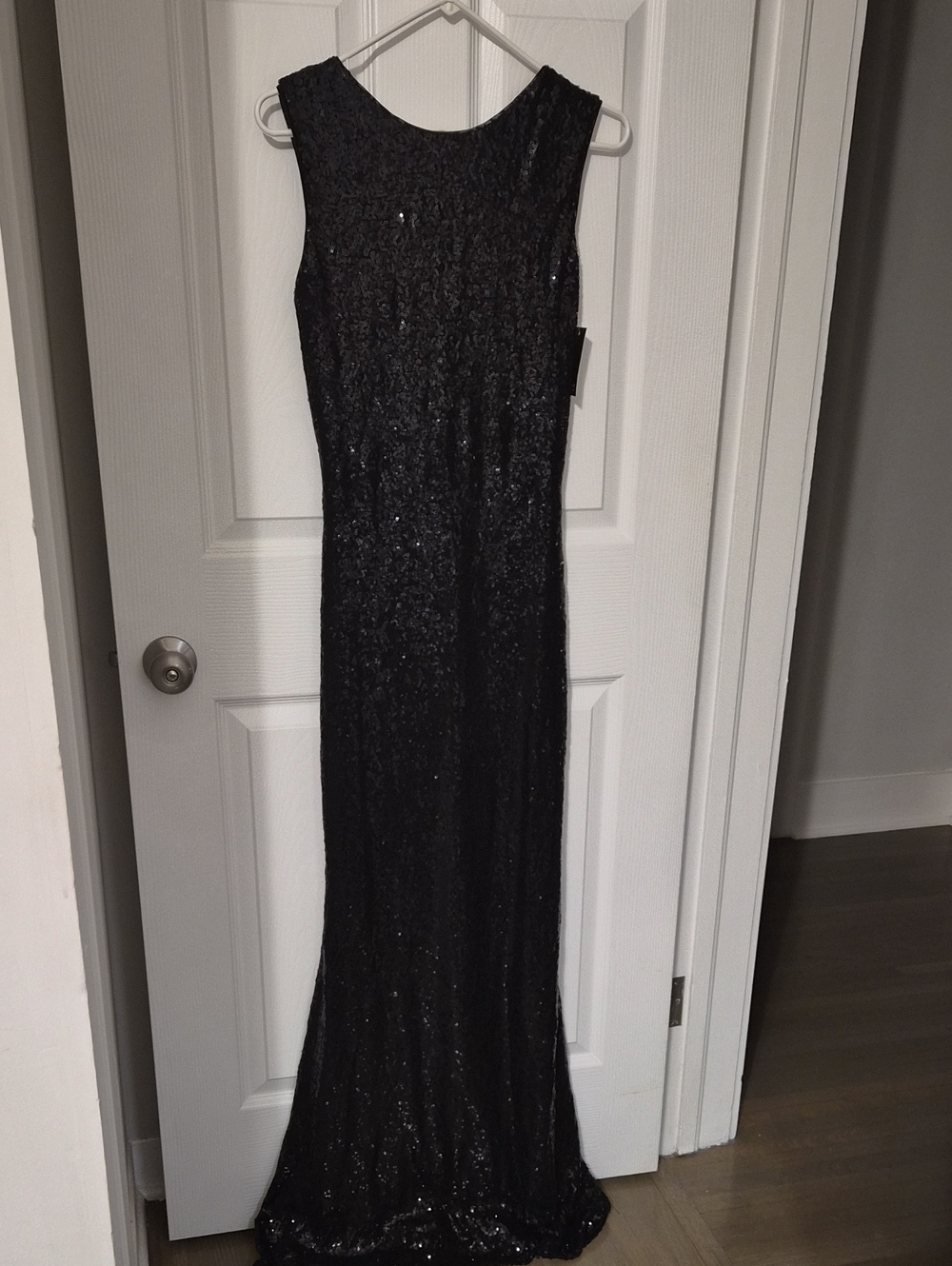 Rene Ruiz Black Sequin Sleeveless Maxi Dress